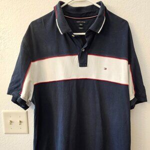 Tommy Hilfiger Blue Men's Polo Shirt Size XXL Stretch Red White Blue 4th of July